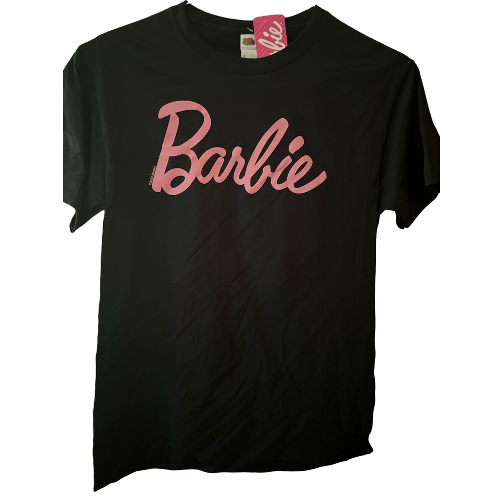 Barbie Retro Logo Women's T-Shirt - Small - Pink on Black